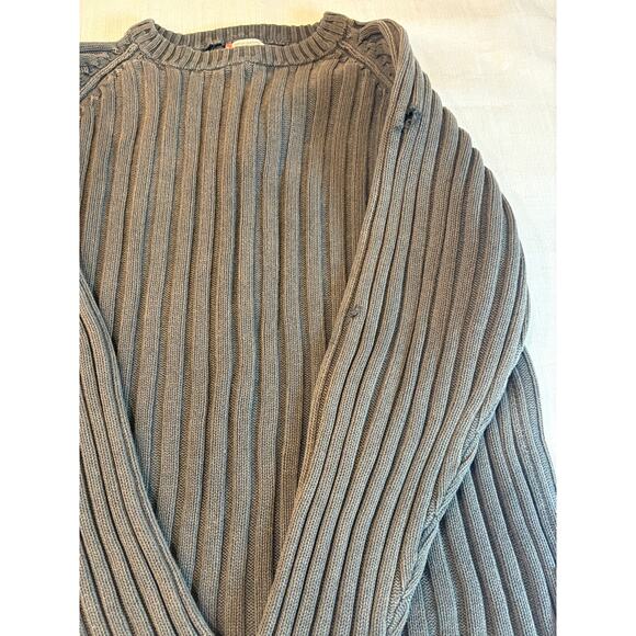 Levi's Women's Ribbed Gray Sweater 100 % Cotton Size M Flawed - Picture 5 of 9